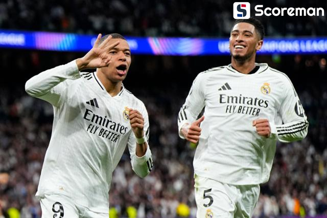 레알 마드리드, 1·2차전 합계 6-3로 맨시티 꺾고 챔스 16강 확정 '음바페 해트트릭'